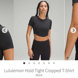 Lululemon Hold Tight Cropped T-Shirt in Black GUC